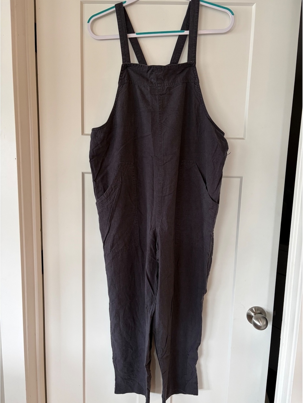 Universal Thread Overalls — Charcoal Linen Blend, Size M